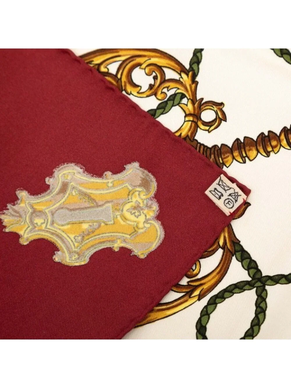 Hermes Carre 90 Les Cles The Keys Rare Key Pattern Scarf Large Wine